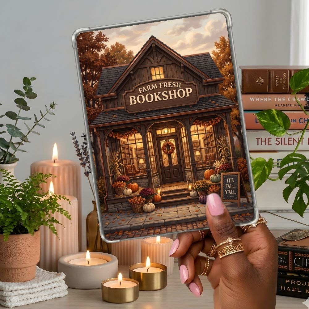 Farm Fresh Kindle insert second lifestyle view in a clear eReader case
