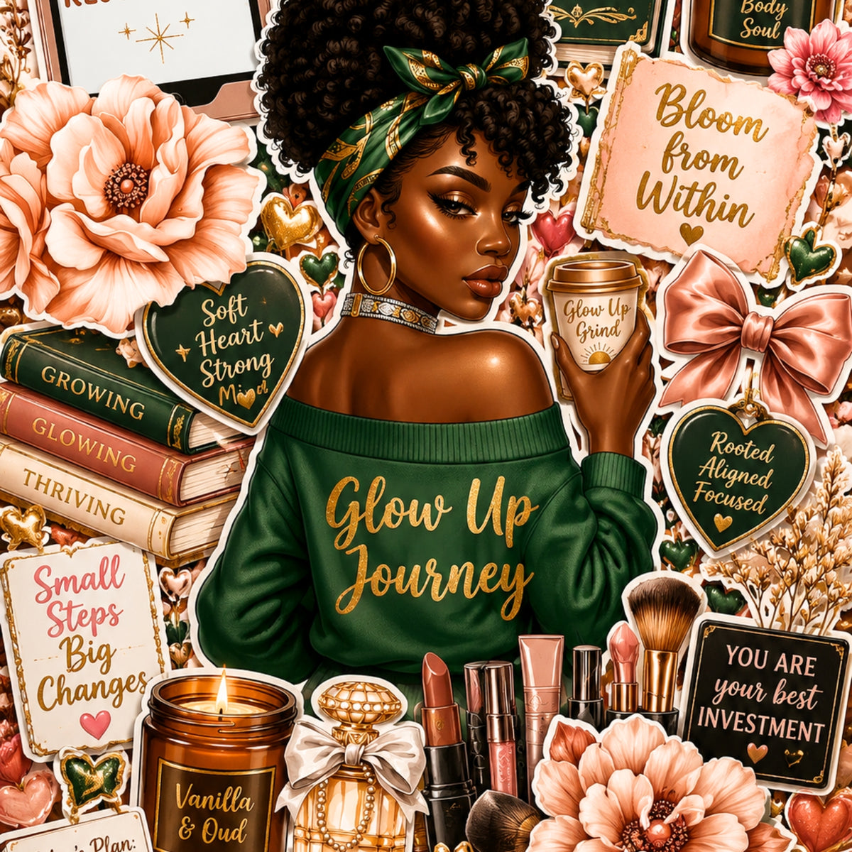 Glow Up Journey Melanin artwork close-up