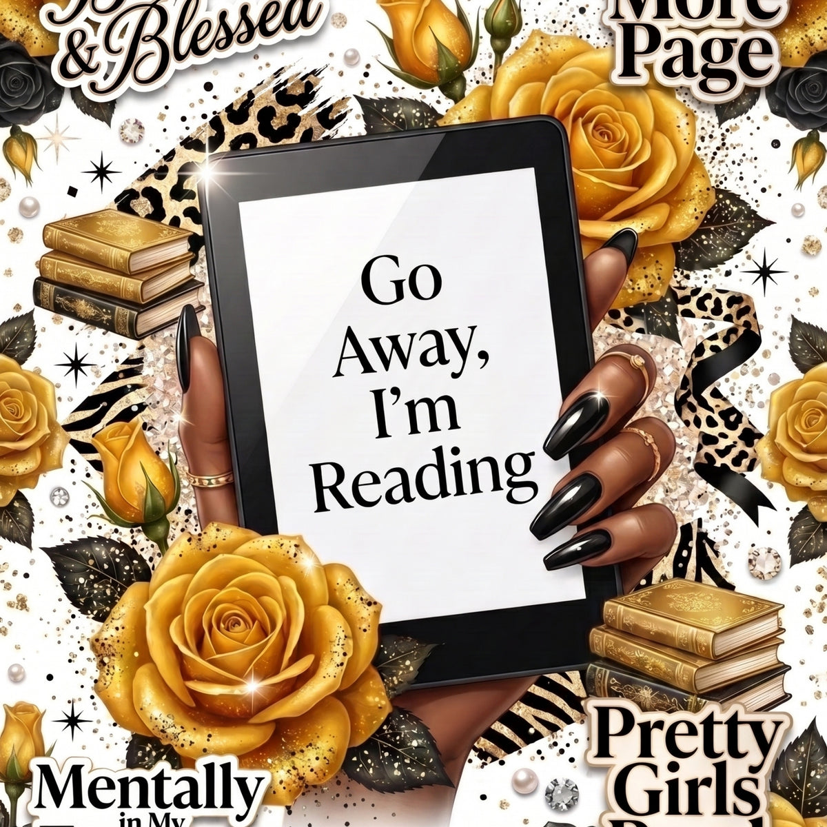 Melanin Go Away I'm Reading Yellow artwork close-up