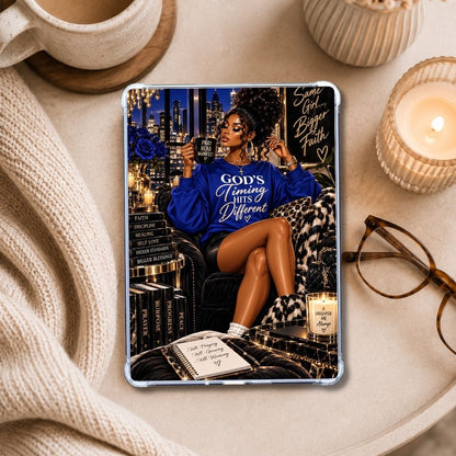 God’s Timing Kindle insert styled in a clear eReader case