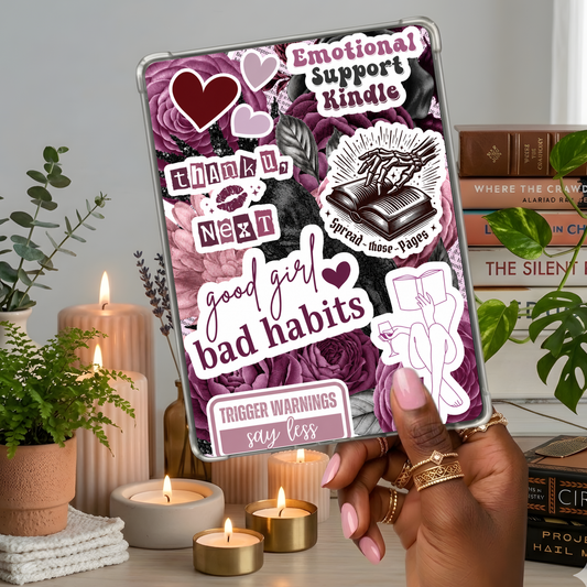 Good Girl Bad Habit Sticker Look shown on a handheld eReader