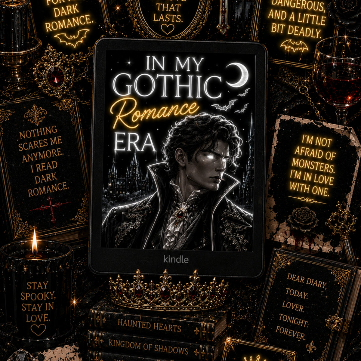 Gothic Romance Neon Lights artwork close-up