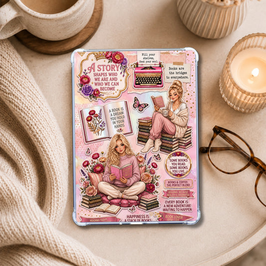 Happiness in Books Blonde shown on an eReader in a styled setting