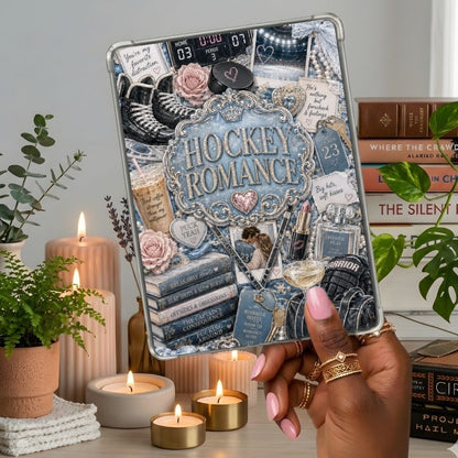 Hockey Romance Collage Kindle insert second lifestyle view in a clear eReader case