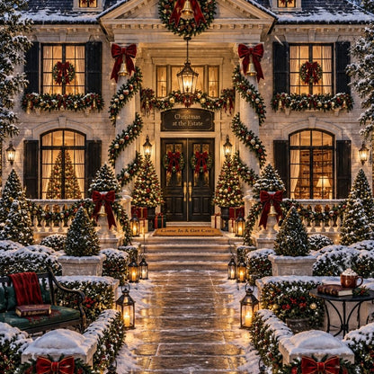 Close-up detail of Holiday Mansion Kindle insert artwork