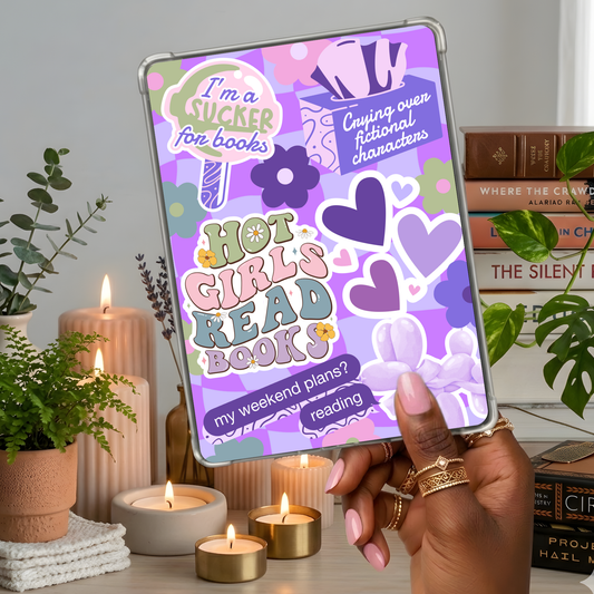 Hot Girls Read Sticker Look shown on a handheld eReader