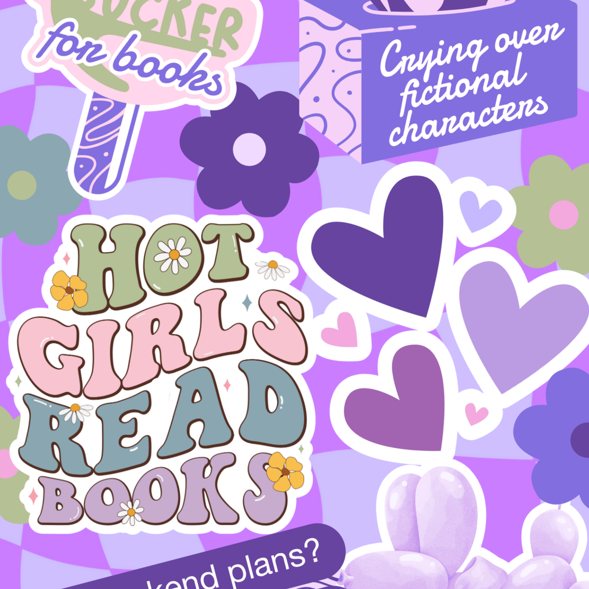 Hot Girls Read Sticker Look artwork close-up