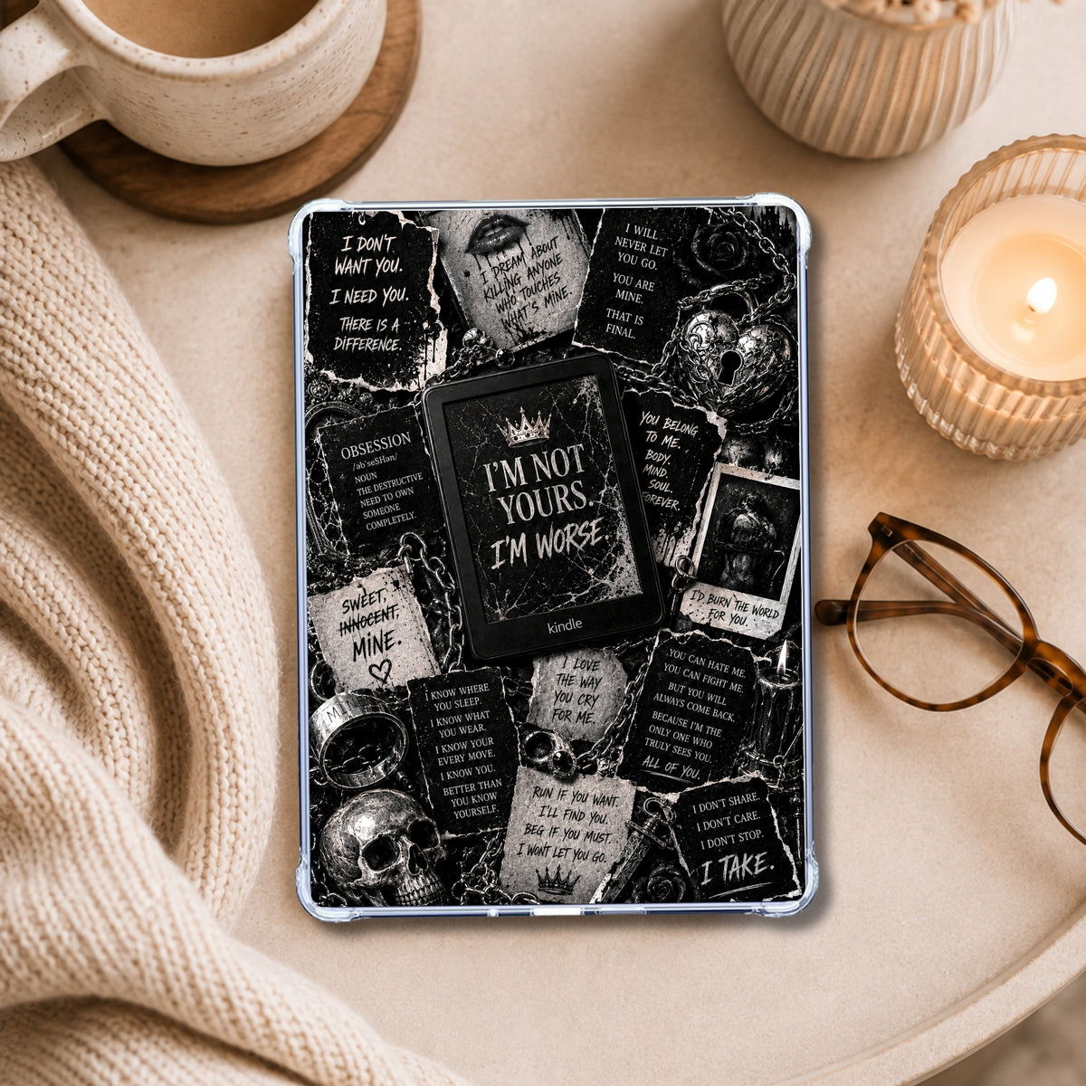 I’m Not Yours shown on an eReader in a styled setting
