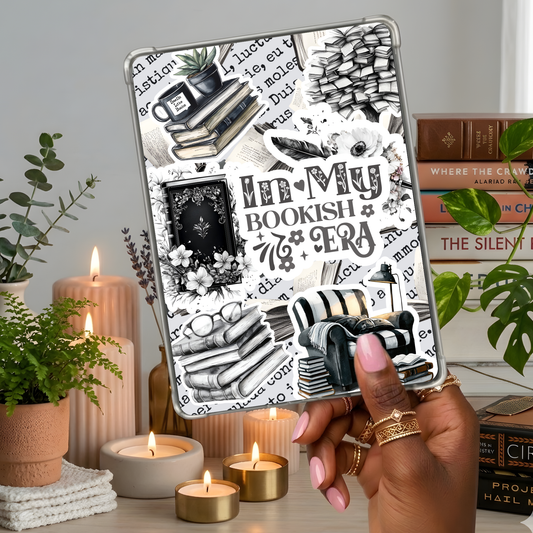 In My Bookish Era Black Sticker Look shown on a handheld eReader