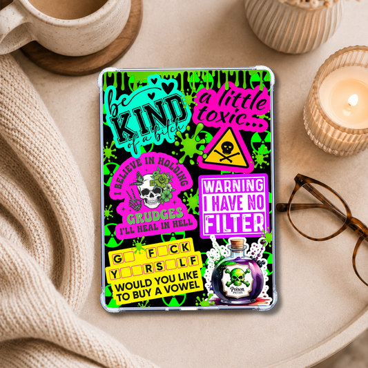 Just a Little Toxic shown on an eReader in a styled setting