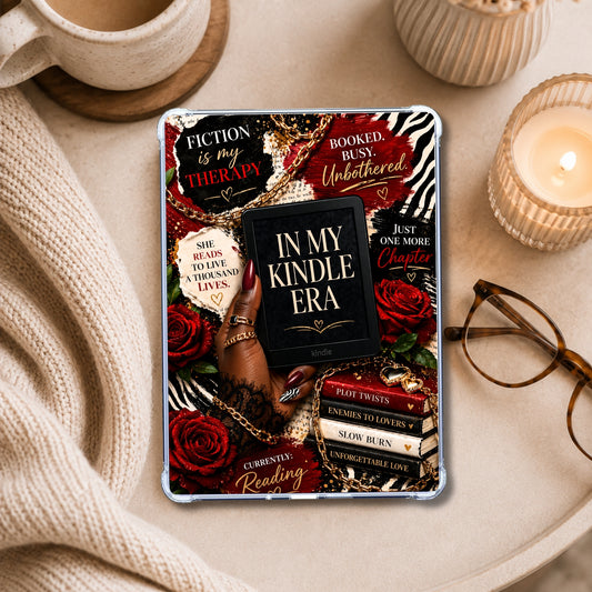 Lacy & Animal Print Black Girl shown on an eReader in a styled setting