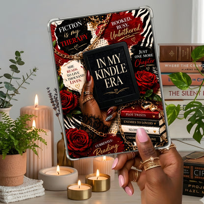 Lacy & Animal Print Black Girl shown on a handheld eReader