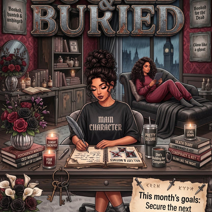 Latina Booked & Buried Dark Gothica artwork close-up
