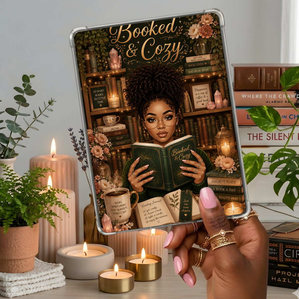 Latina Booked & Cozy artwork close-up
