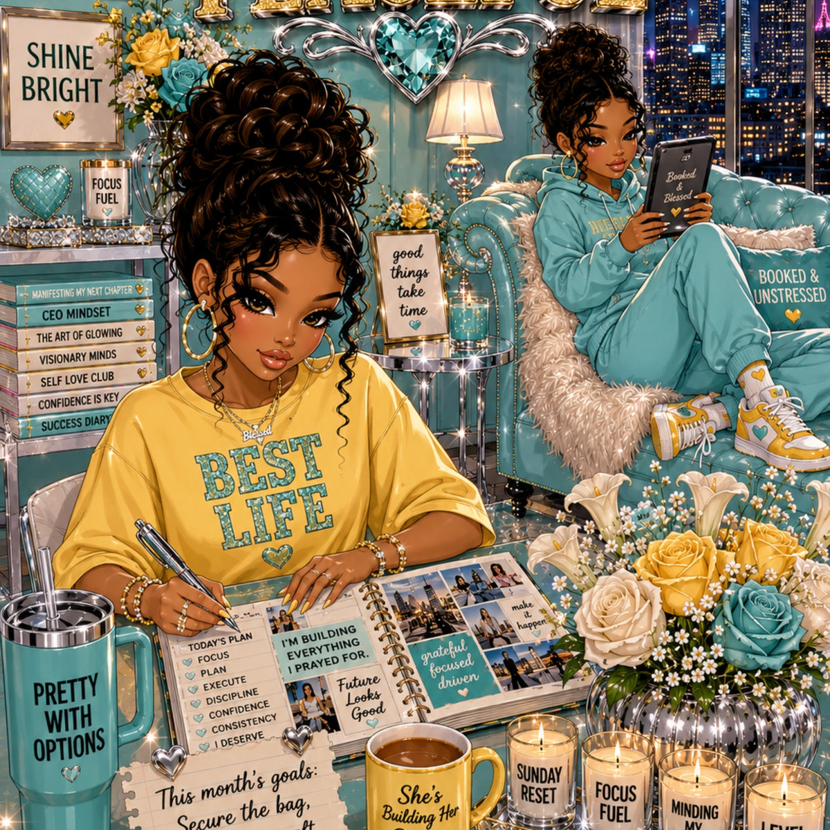 Latina Urban Girls artwork close-up