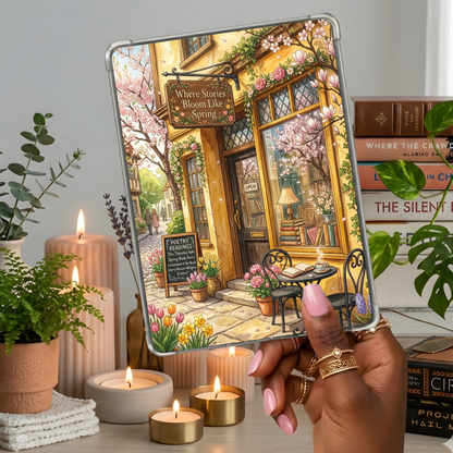 Loves Literature Spring Bookstore shown on a handheld eReader