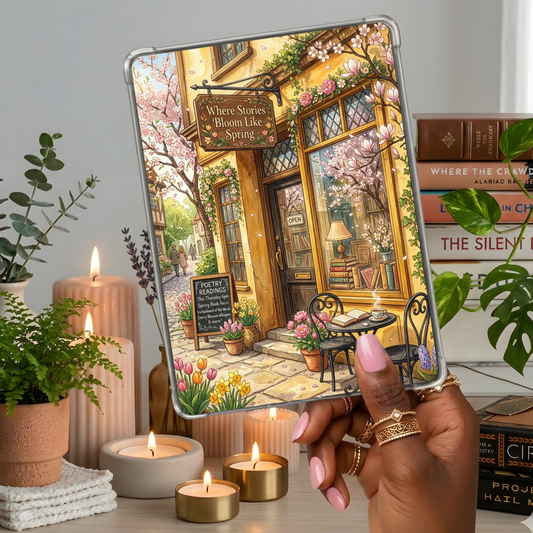 Loves Literature Spring Bookstore shown on a handheld eReader