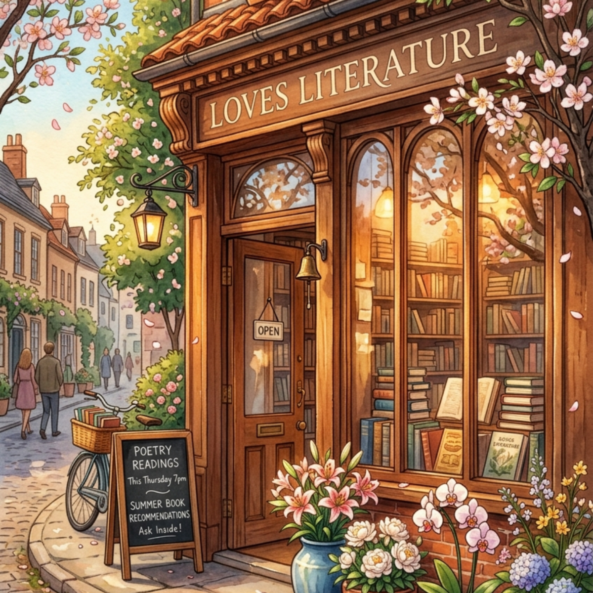 Loves Literature Summer Bookstore artwork close-up