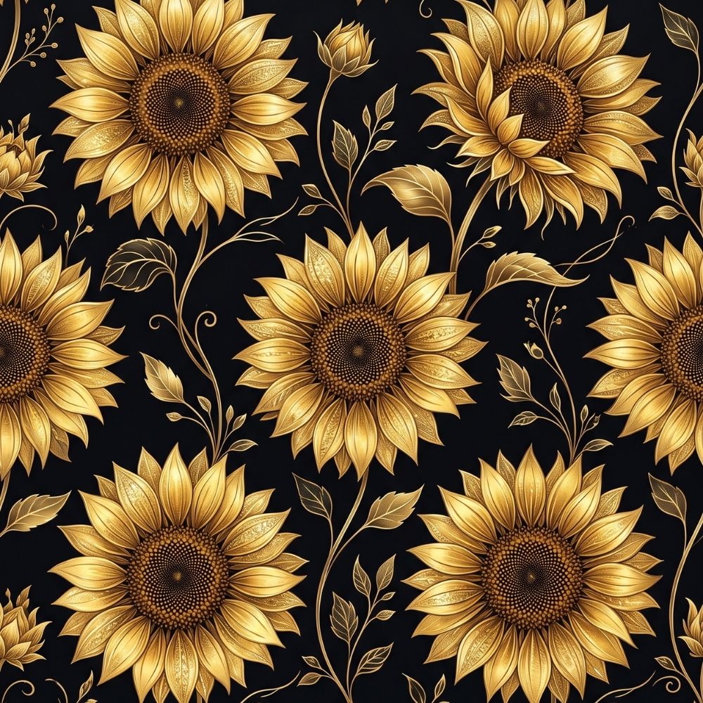 Close-up detail of Luxury Sunflower Kindle insert artwork