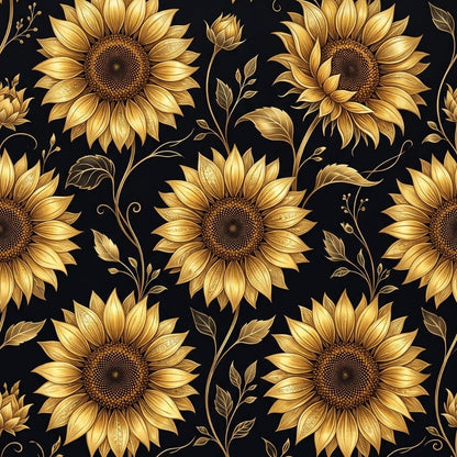 Close-up detail of Luxury Sunflower Kindle insert artwork