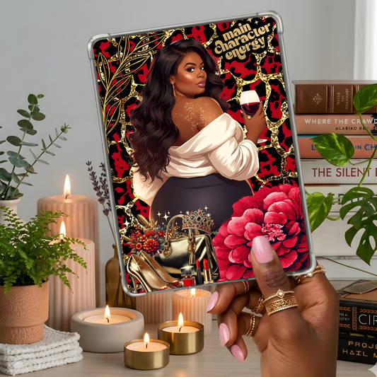 Main Character Energy Curvy Plus Size Black Girl shown on a handheld eReader