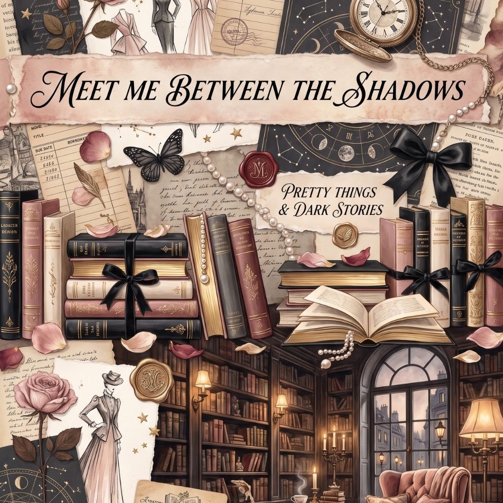 Close-up detail of Meet Between the Shadows Kindle insert artwork