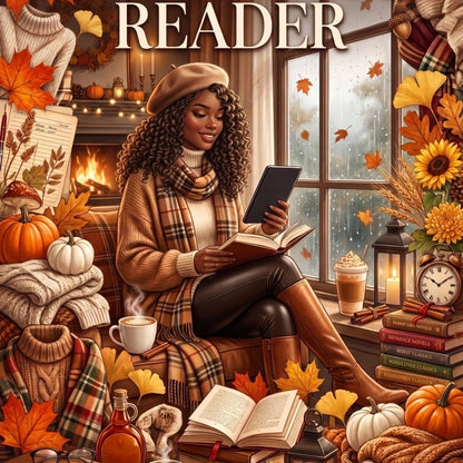 Melanin Cozy Autumn Reader artwork close-up