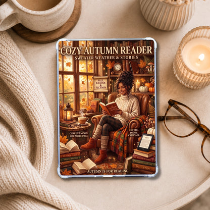 Melanin Fall Reader shown on an eReader in a styled setting