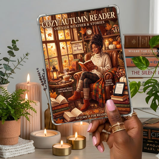 Melanin Fall Reader shown on a handheld eReader