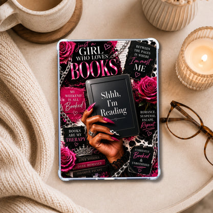 Melanin Girl Pink Luxury Shhhh shown on an eReader in a styled setting