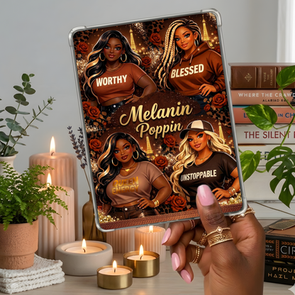 Melanin Poppin Girls shown on a handheld eReader