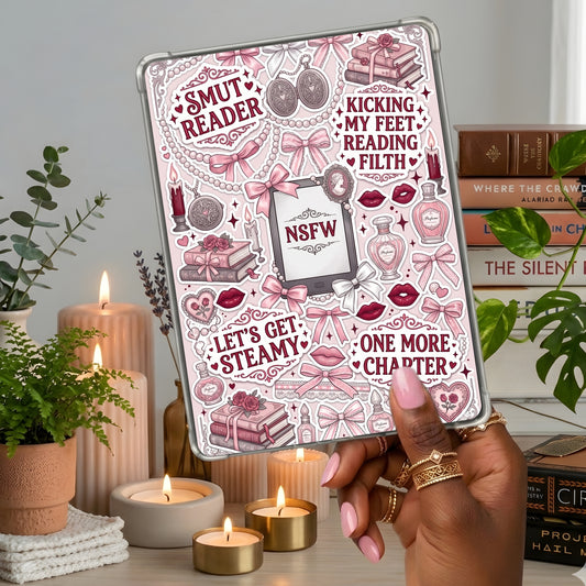 NSFW Pink Smut Reader shown on a handheld eReader