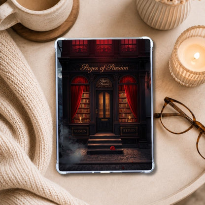 Pages of Passion Kindle insert styled in a clear eReader case