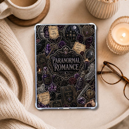 Paranormal Collage Kindle insert styled in a clear eReader case
