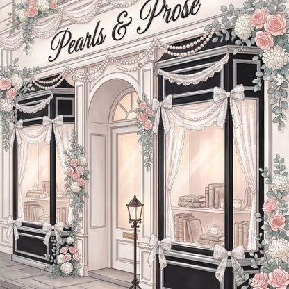 Close-up detail of Pearls and Prose Kindle insert artwork