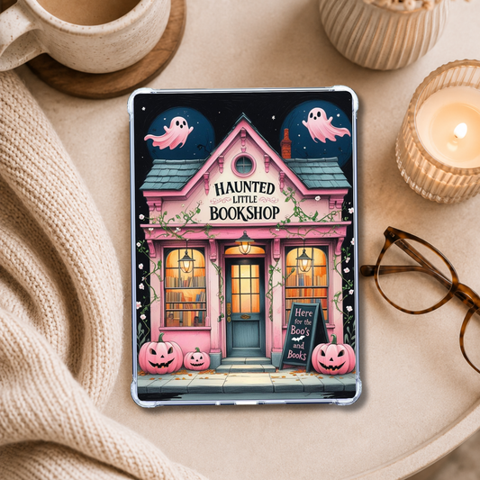 Pink and Black Ghostie shown on an eReader in a styled setting