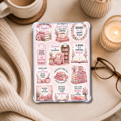 Pink & Bookish shown on an eReader in a styled setting