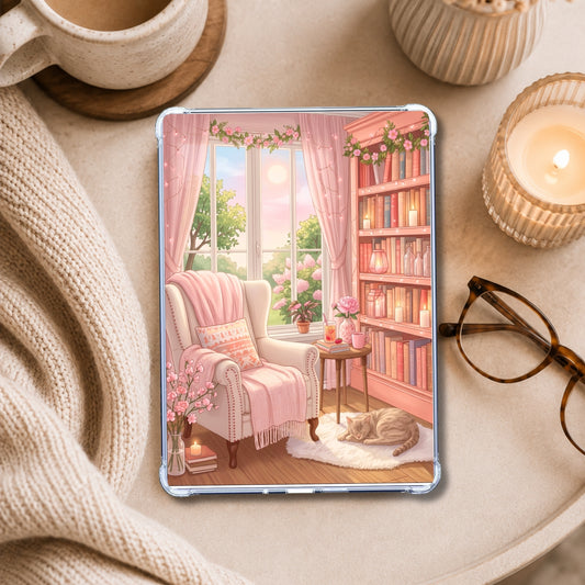 Pink Spring or Summer Nook shown on an eReader in a styled setting