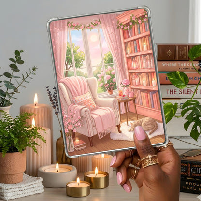 Pink Spring or Summer Nook shown on a handheld eReader