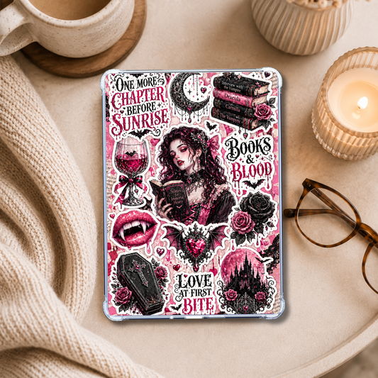 Pink Vampire Before Sunrise shown on an eReader in a styled setting