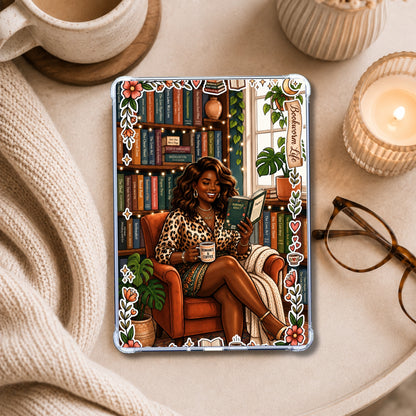 Plus Size Book Worm Life shown on an eReader in a styled setting