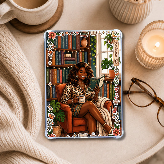 Plus Size Book Worm Life shown on an eReader in a styled setting