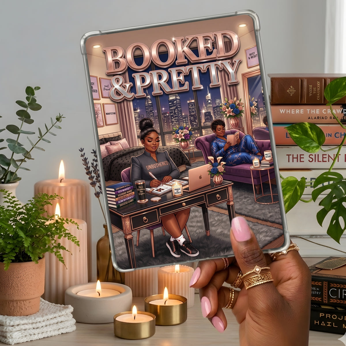 Plus Size Dusk Booked & Blessed shown on a handheld eReader