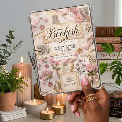 Pressed Flowers Reader Kindle insert second lifestyle view in a clear eReader case