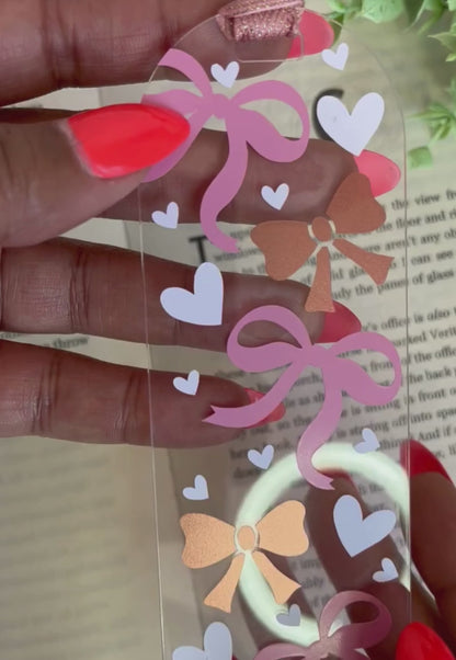 Acrylic Bow Bookmark (Coquette, Girly, Cutesy)