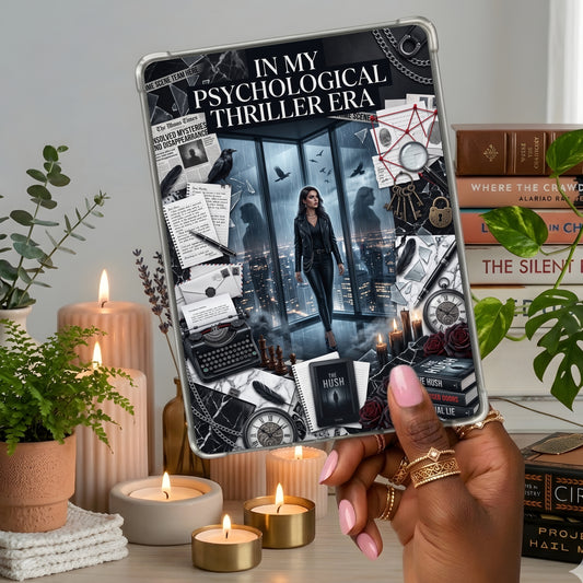 Psychological Thriller shown on a handheld eReader