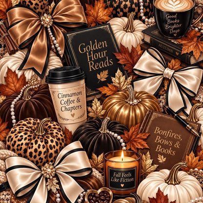 Close-up detail of Pumpkins and Luxe Kindle insert artwork