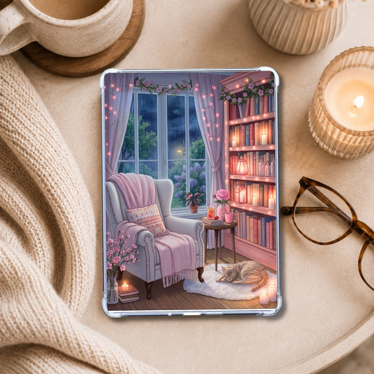 Purple Spring or Summer Nook shown on an eReader in a styled setting