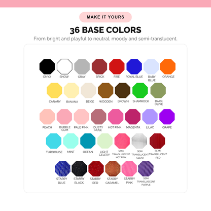 36 base color choices for the Reader’s Tally Board