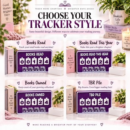Choose Books Read, Books Read This Year, Books Owned, or TBR Pile tracker style